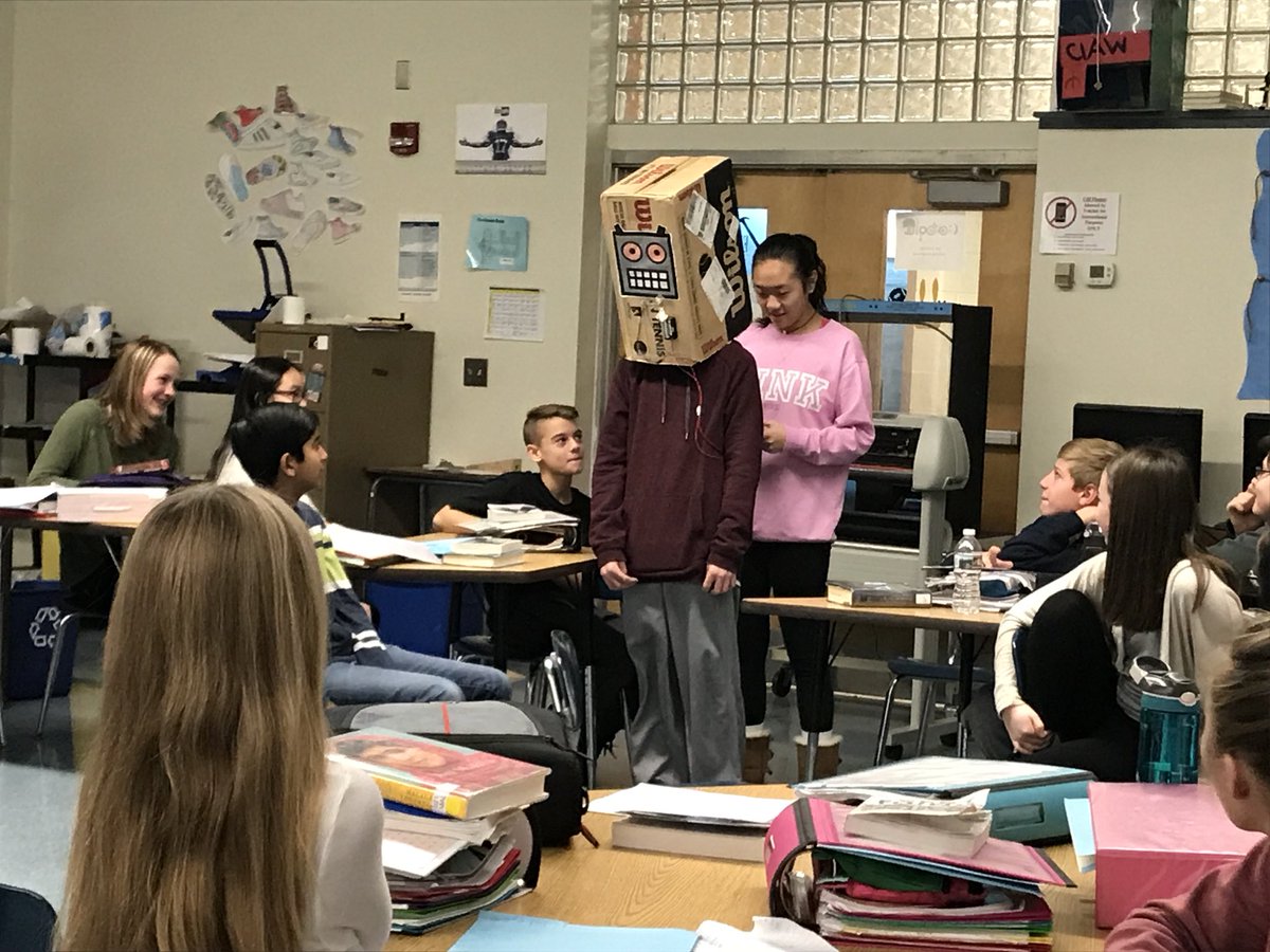 MrsBTechEd's tweet image. 7th graders creating their own #code to guide a robot through the obstacle course! #introtocoding #makeschoolcool #leds #binary
