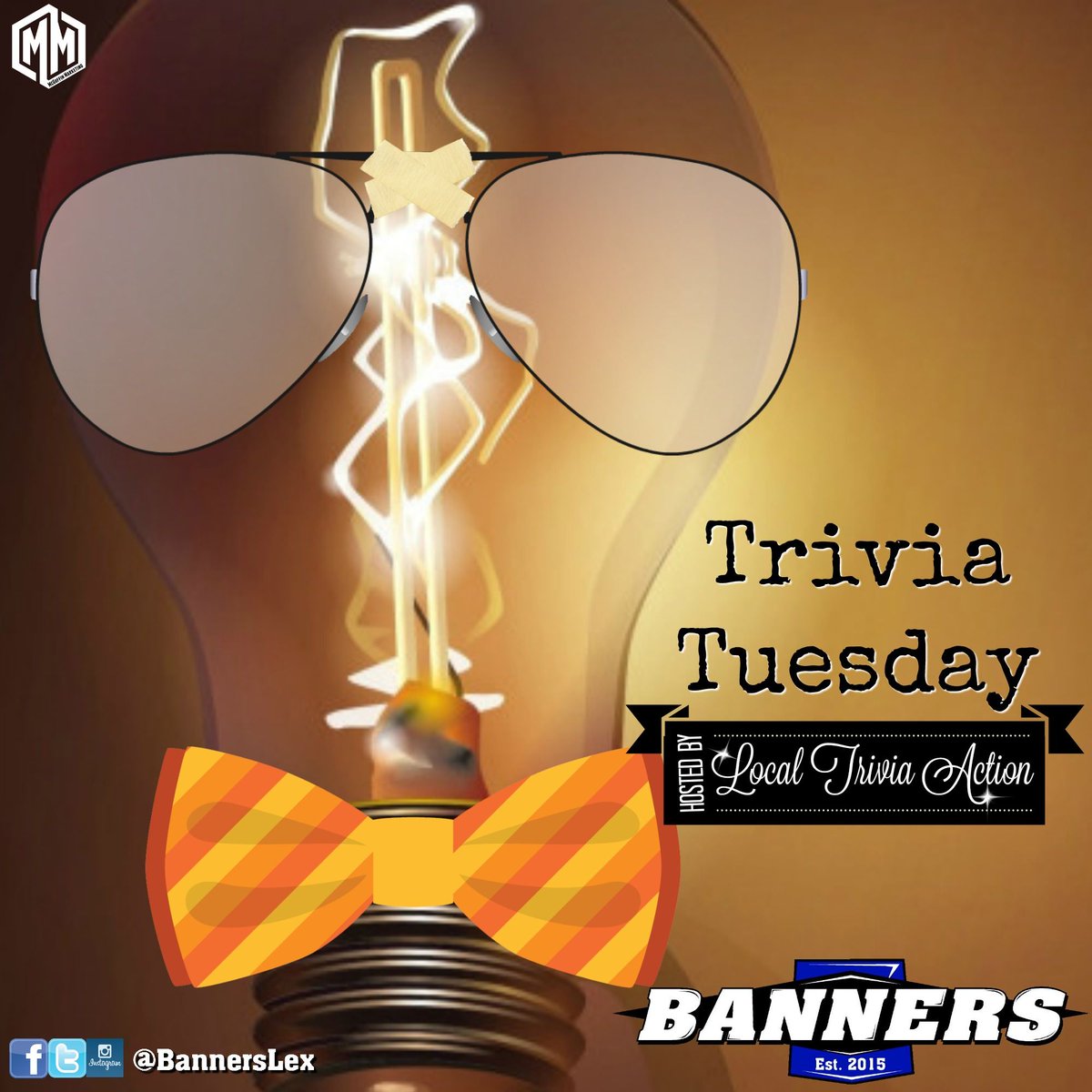 BannersLex's tweet photo. Trivia starts at 8pm with select $3 #CraftBeers all night long. Assemble your squad and show off your smarts for a chance to win #BannerBucks!
#BannersLex #ShareTheLex #Trivia #LiveTrivia https://t.co/oUT0ywLuYU
