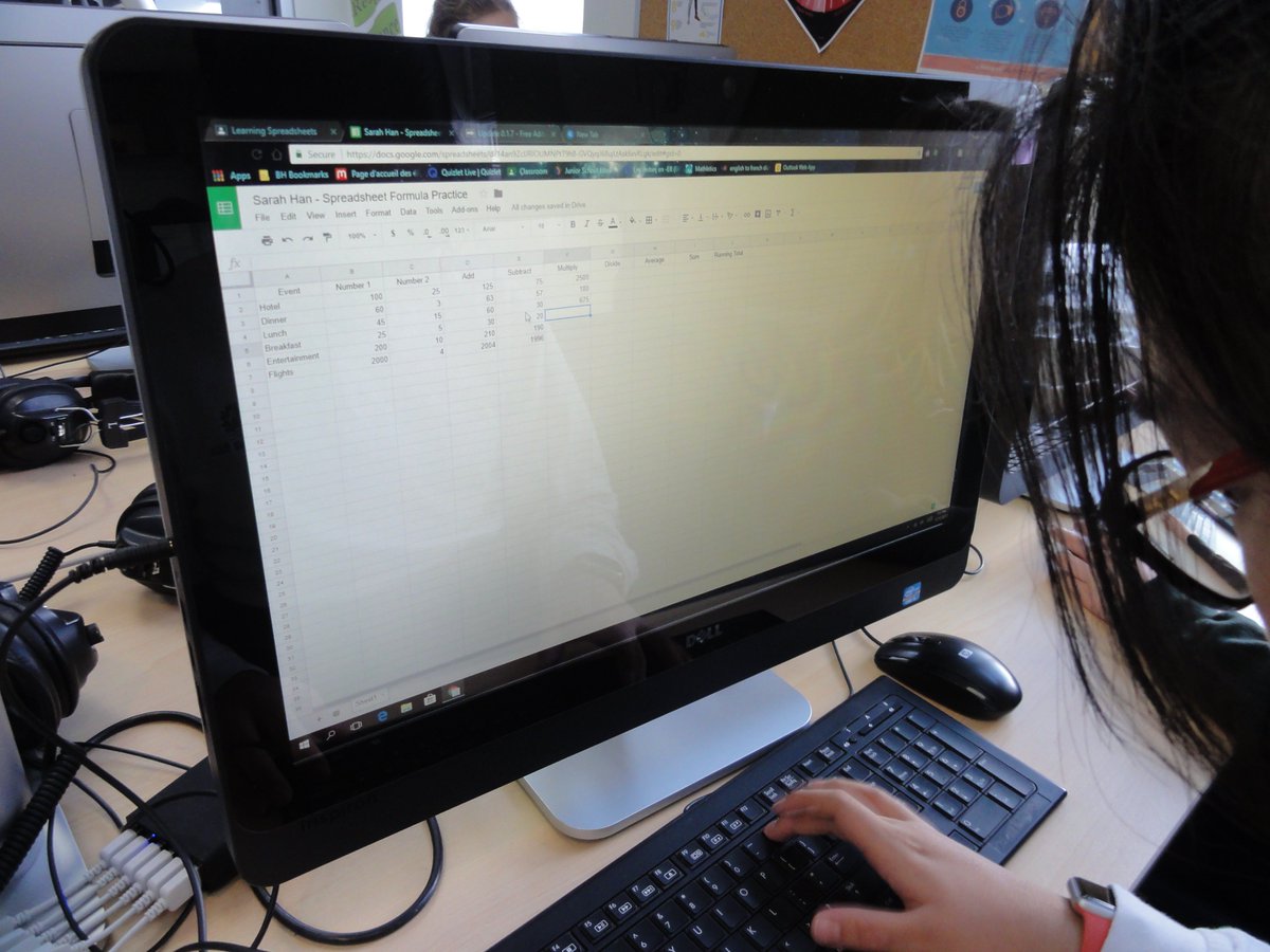 CathyisRetired's tweet photo. Gr. 6s @branksomehall learning how to create spreadsheets, how to apply formulas and how to make different graphs. Lots of "This is fun!" comments! https://t.co/SZUM17EsZ6
