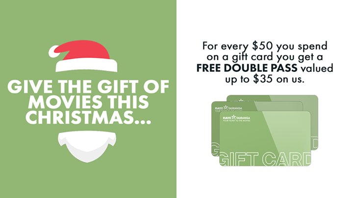 Our Gift Cards are rushing out the door... why? Because everyone loves the receiving a gift of going to the movies. Buy yours online for Xmas now and not only do you get free shipping, but for every $50 you spend you get a complimentary double pass. ow.ly/ErSK30haubW