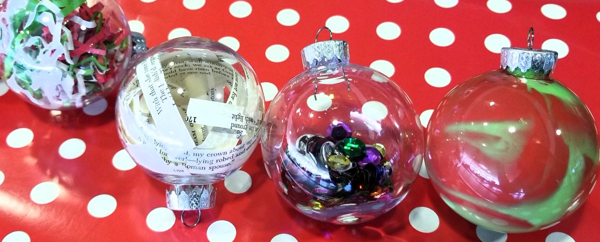 WHS Students loved the makerspace library program today during megalunch:  diy holiday ornaments!  #whywisd