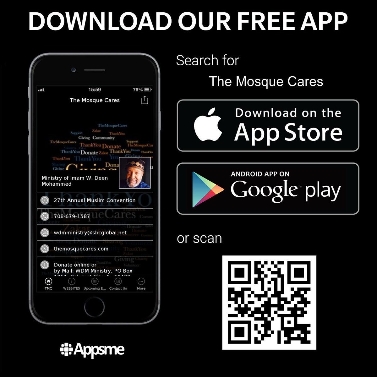 TheMosqueCares's tweet photo. @TheMosqueCares app - download today to view all things Ministry of Imam W. Deen Mohammed #IWDM https://t.co/9rgpWswA6c