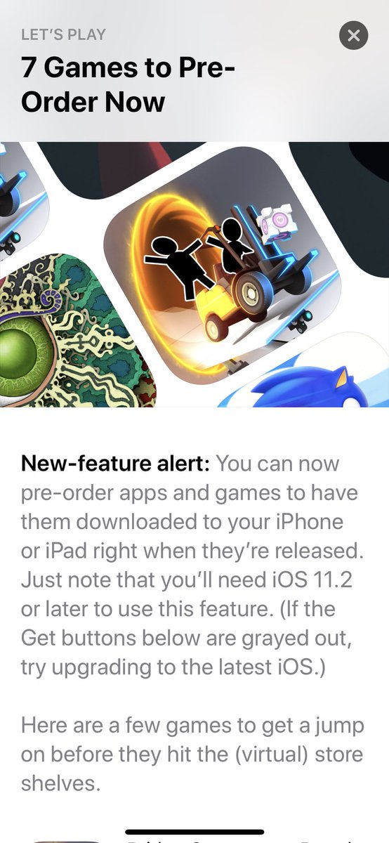 errorik's tweet image. Like we saw previewed with Super Mario Run last year, you can now pre-order apps and games on iOS.