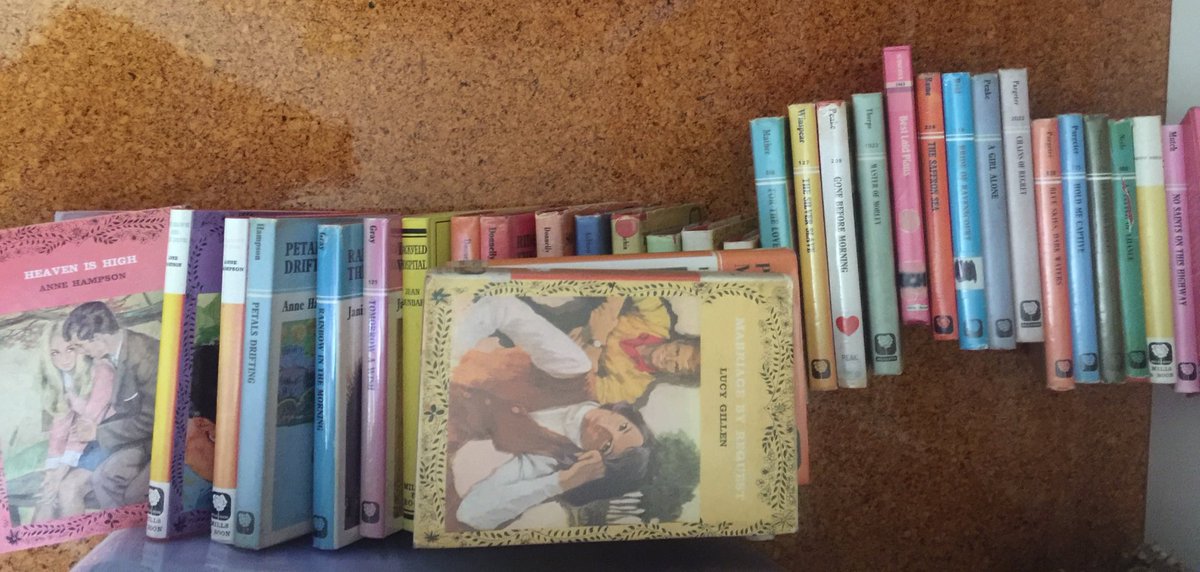 FionaMMarsden's tweet photo. So now where do I shelve the overflow of more recent editions? #bookcollectorproblems. You see, they have to be accessible for reading. #vintageromance https://t.co/lEpe9UXfmy