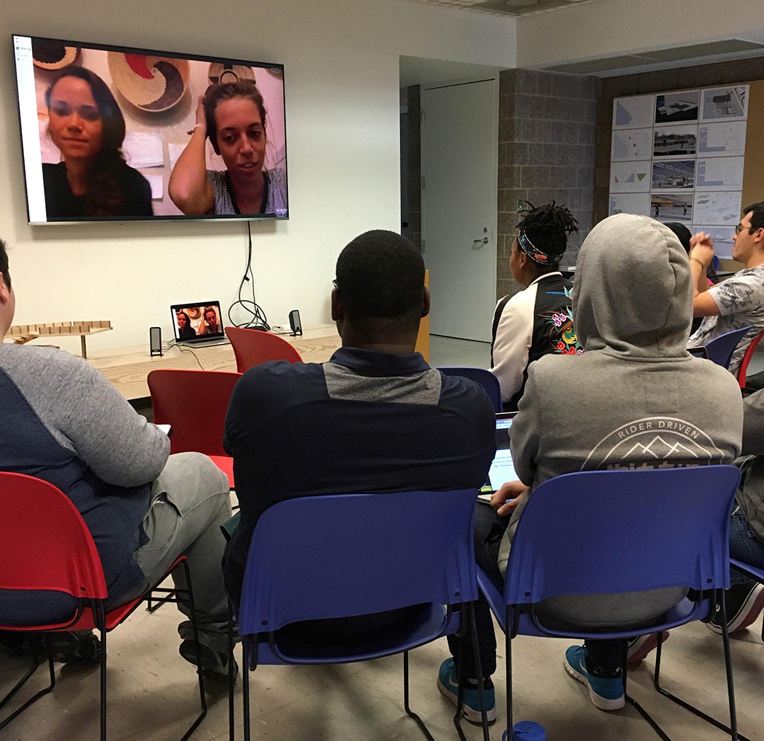MAContinents's tweet image. SKYPE from Carly Althoff and Mia Sheperd with Journeyman International to UNCC #HumanitarianDesign class. Thoughtful #architecture is an underserved need in nonprofit development. Carly and Mia shared experiences at Sunzu Village and Mwiko Primary School in #Rwanda.