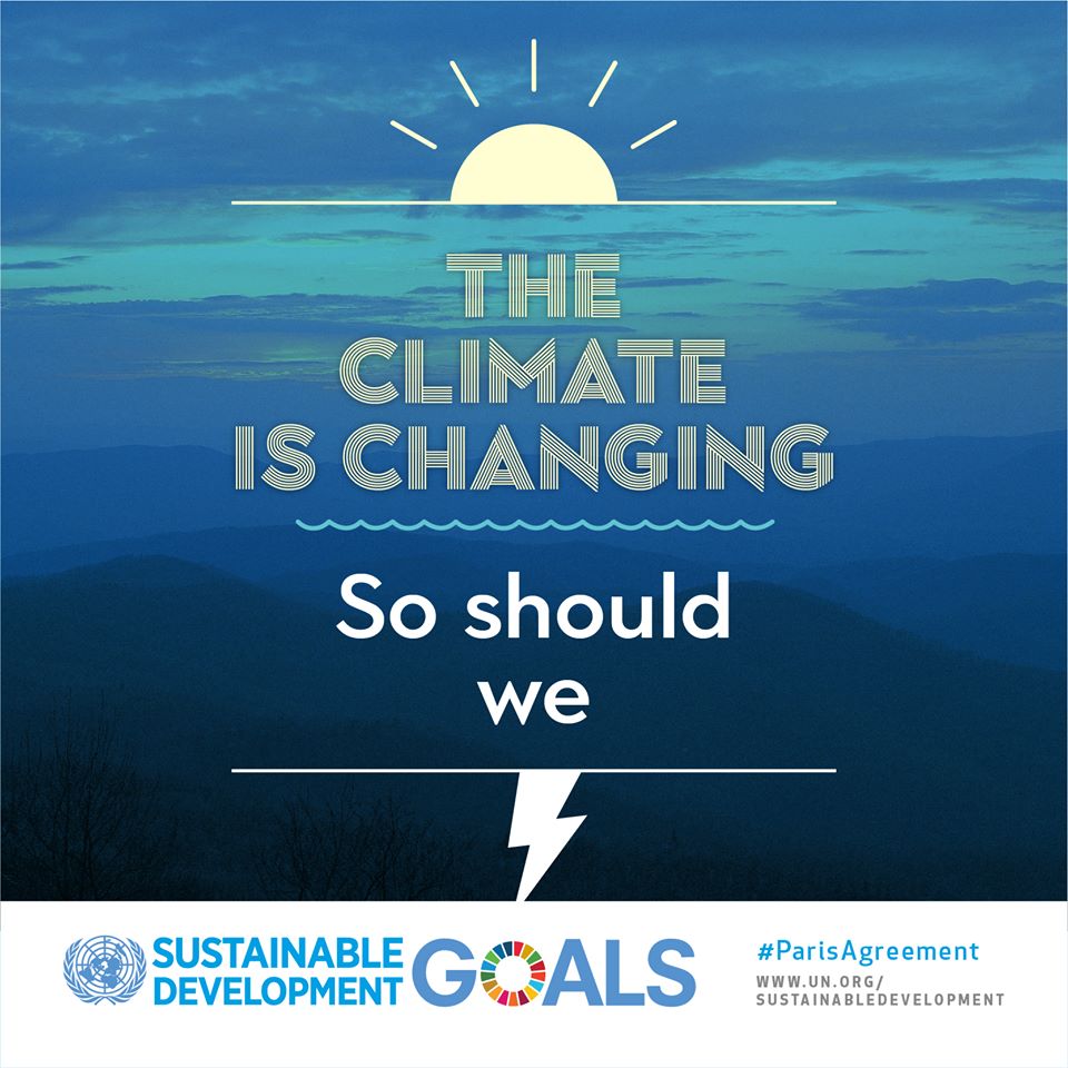 UN's tweet image. Climate change is real &amp;amp; it's happening now.

But by taking climate action we will create jobs, improve our health &amp;amp; save money.

See what you can do: j.mp/1BvpjPo
