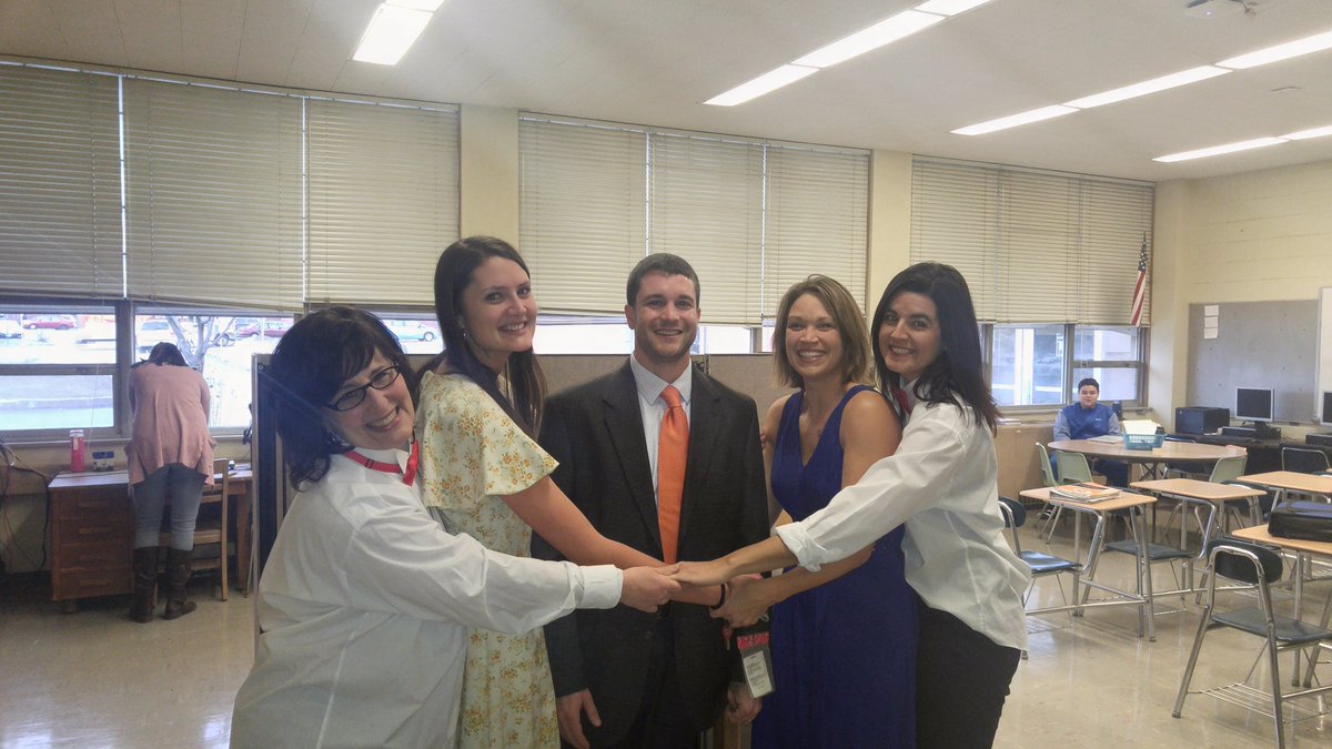 TosaLongfellow's tweet photo. Our 7th grade teachers wore formalwear to school because 7th grade students raised over $1000 for the generosity project. For the record, Mrs. W-K wore 5 different dresses! #AwkwardPromPhotos #Longfellowpride https://t.co/P3XOIdaBSj
