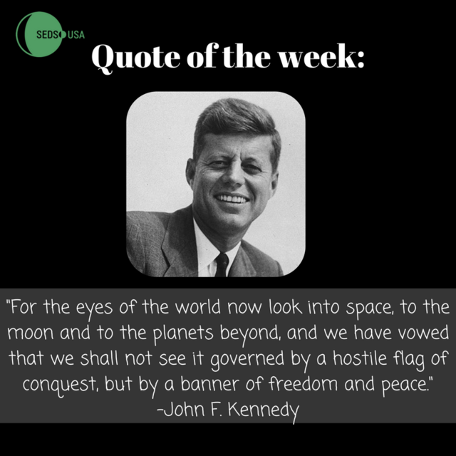 SEDS_UNT's tweet photo. Quote of the week!
#SEDS #SEDSUNT #space #UNT #science #untstudents #moon #planets #quoteoftheweek #Journeytothemoon #quote #JFK #spacequote https://t.co/c8sp39U8QQ