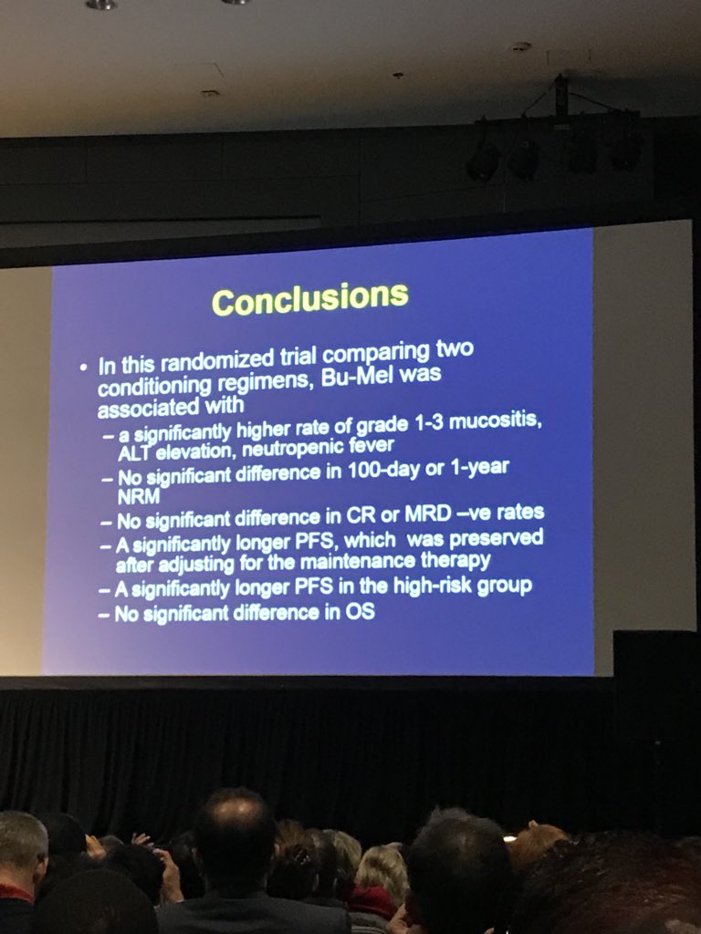 MyelomaTeacher's tweet photo. .@Transplant_Doc -Blu/Mel vs Mel Conclusions #ASH17 #MMSM #IMFASH17 https://t.co/Qhxj6w4U8o