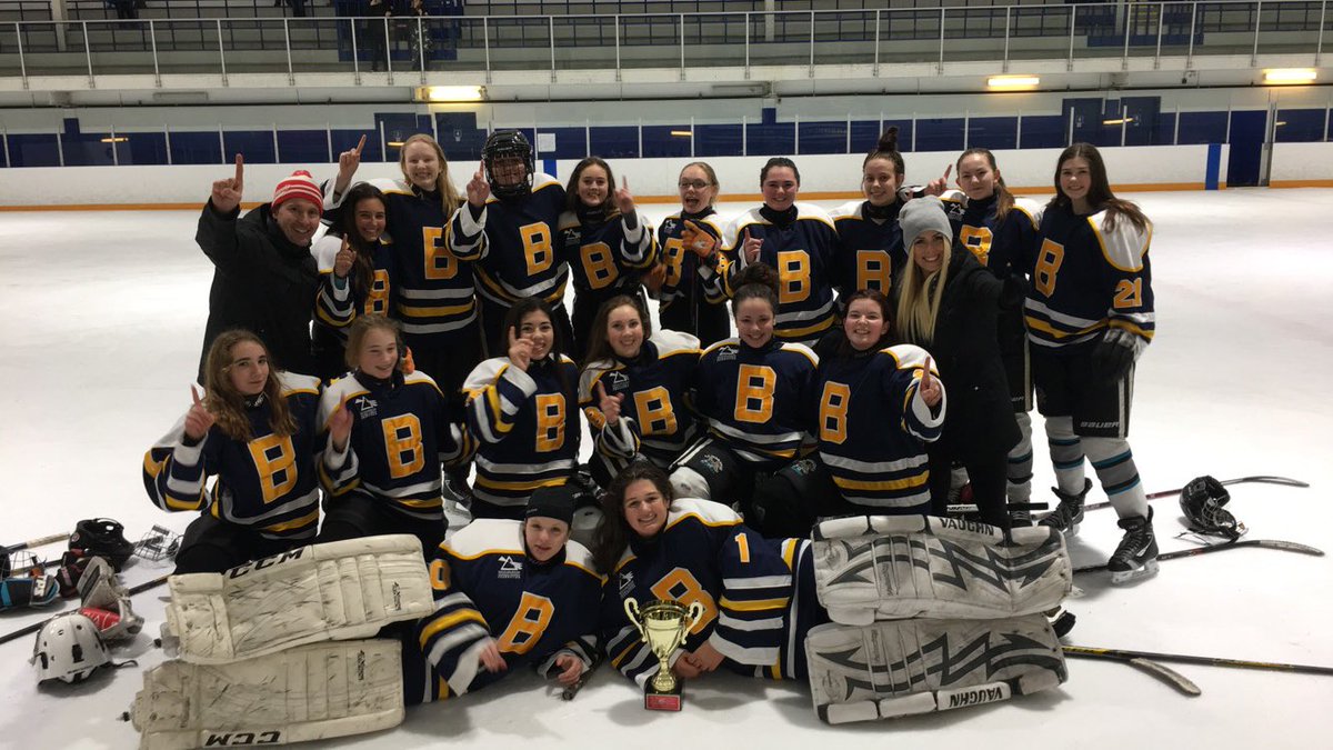 CourtneyBuhlman's tweet photo. Went to Burlington, picked up some hardware, went home champs. #notabadtuesday #gosaints #girlsrule #proudcoach 🏒💙💛@StBenedictCSS @cwossasports @519sportsonline https://t.co/91iIjnbsWI