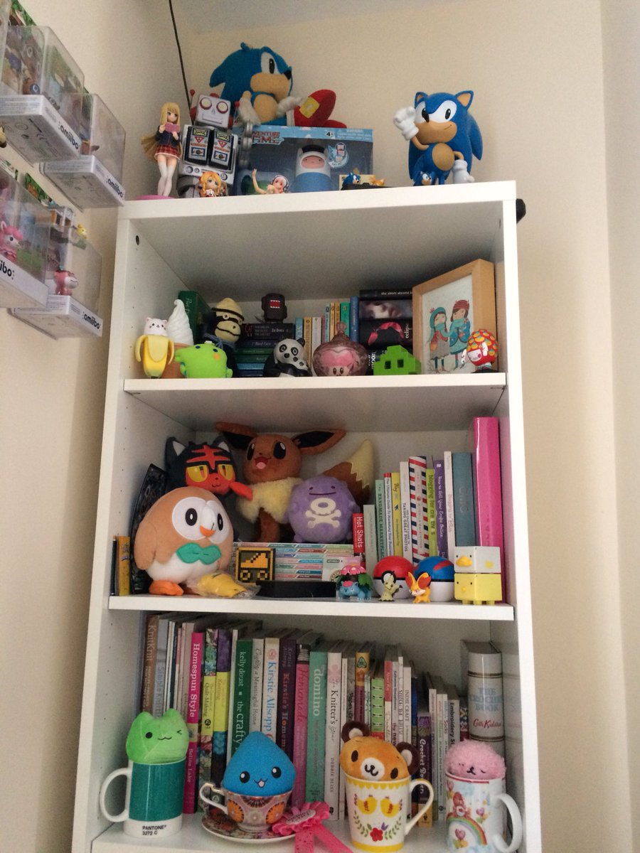 katspurl's tweet photo. Further nerd sections of the office #geekhome #animefigures #SonicTheHedgehog #homemadecrafts https://t.co/M8kZgmwFc6
