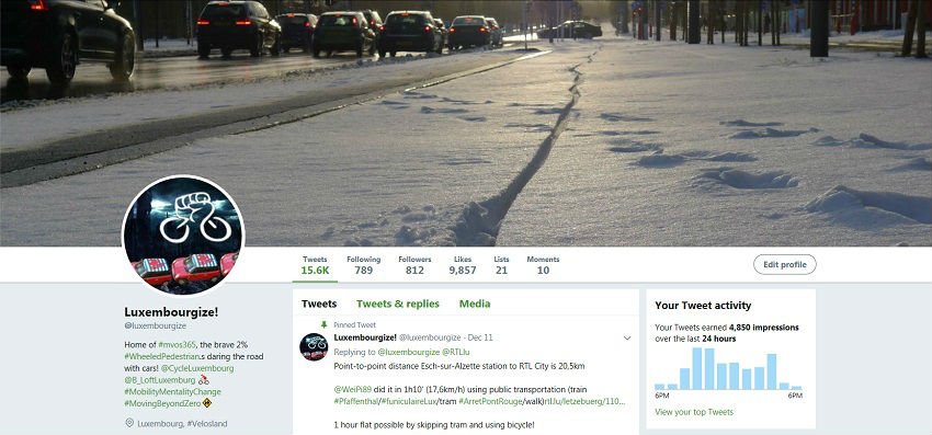 luxembourgize's tweet photo. @CityLuxembourg New header is called "Driver jumping red light at Auchan parking entry, nearly crashing with tram & blocking #JFKcyclepath"
Previously (image): "Arctic expedition on Kirchberg" (special header for 10th December 2017 #JFKcyclepath inauguration day: track not cleared of snow...) https://t.co/iqcioIDy0a
