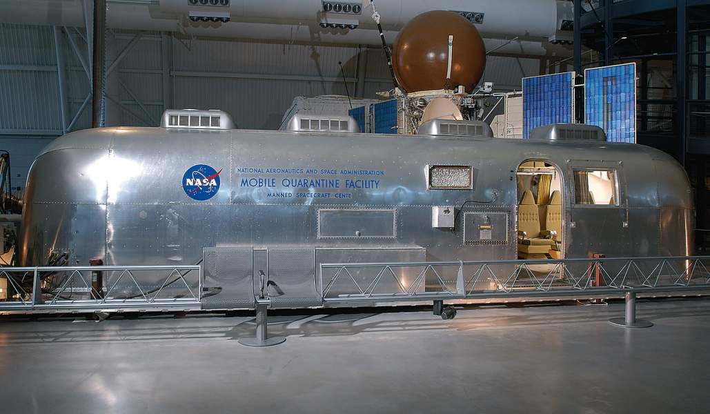 NASAApollo11's tweet photo. 45. The Mobile Quarantine Facility (MQF) was built by NASA to ensure that any contagions brought to Earth by the astronauts on the Moon were isolated until they were cleared.  This was to prevent the spread of the possible contagions. https://t.co/VDnDxWUUf5
