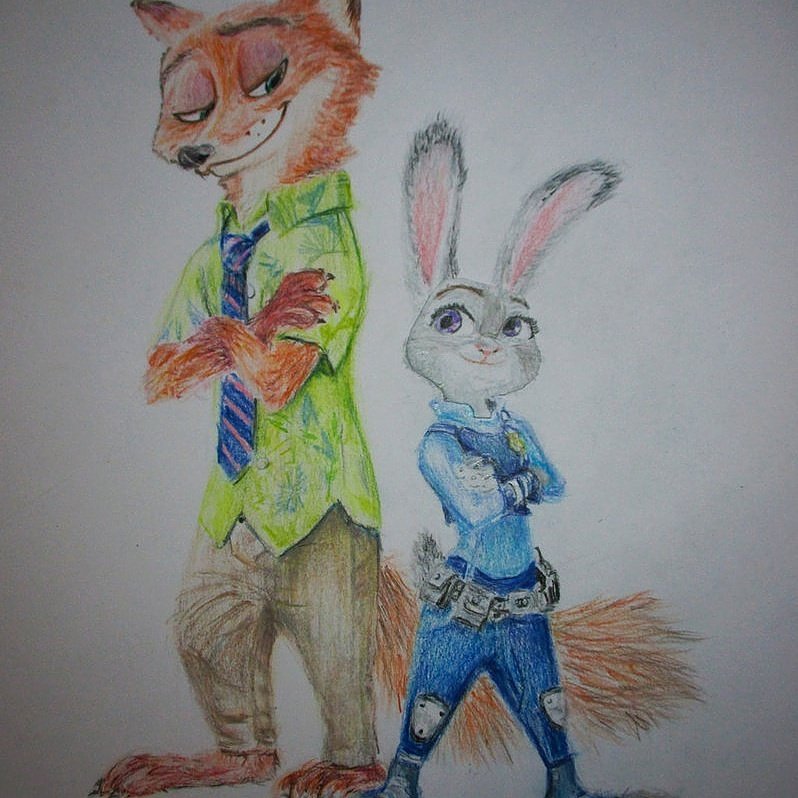 These days spend some time with colored pencil drawing.Share with you.