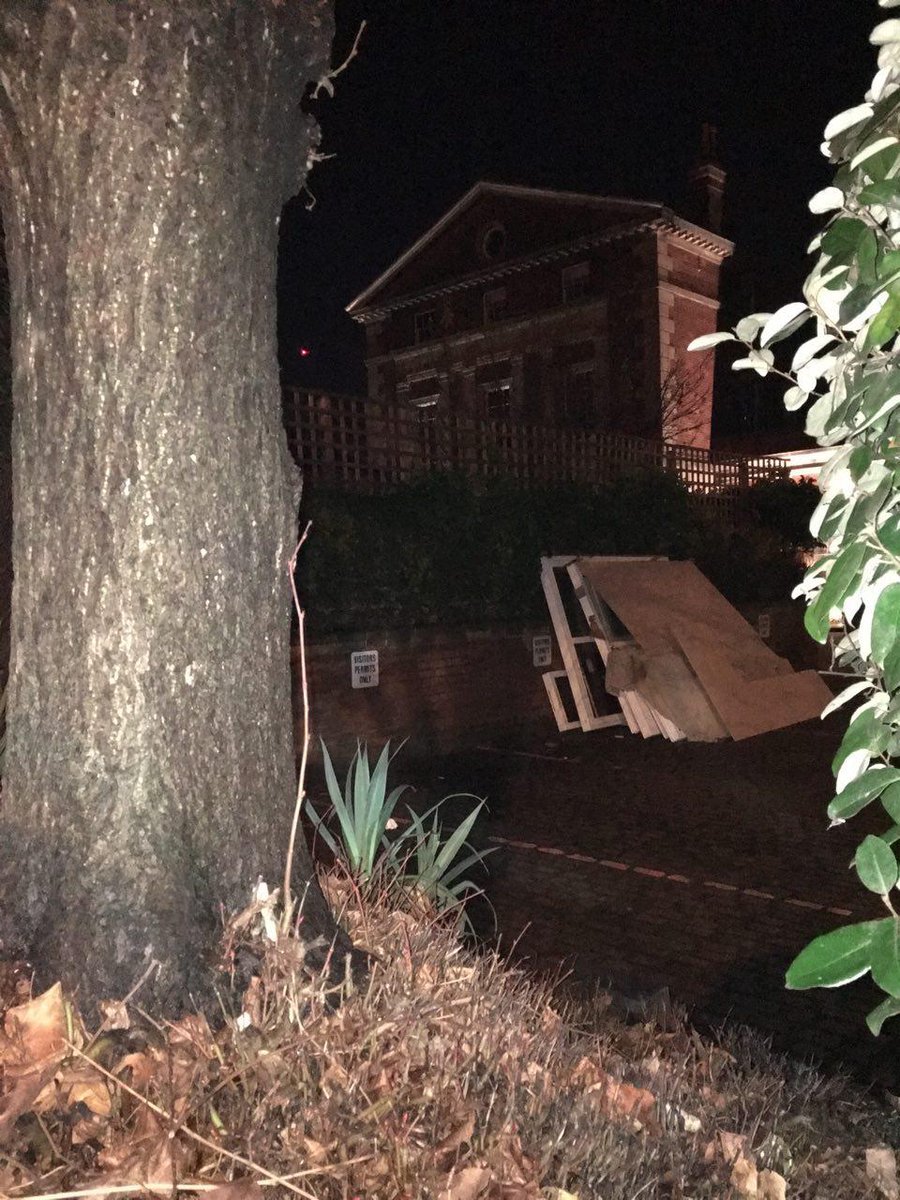 OldRoyalFree's tweet image. Yesterday evening (11/12/17) Old Royal Free Place car park area; left  unsecured, without notification, warning, nor explanation: heavy objects  (Identified as panels, frames, etc) leaning heavily against resident's  wall/trellis @Clarion_Group @familymosaic @circlehousing
