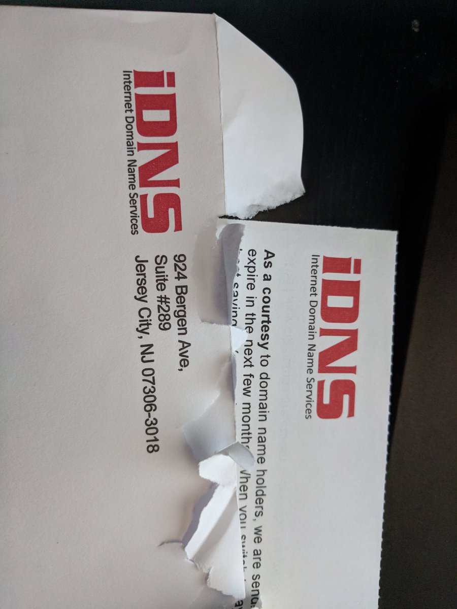 THEJATMN's tweet photo. I don't get how these cons are still in business but if you *ever* get a letter from them it's a scam shred it! Been hassled by these assholes for 15yrs+ fuck off already!
#domainfraud #namesitters #scammers #scam https://t.co/VwPM4lnzvN