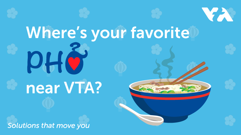 Congratulations to Pho Thien Long, voted our pho-natical riders' favorite #pho restaurant! It was a close call. We list more of our riders' favorites in #sanjose &amp; #milpitas at bit.ly/2Afrfxw #helloVTA