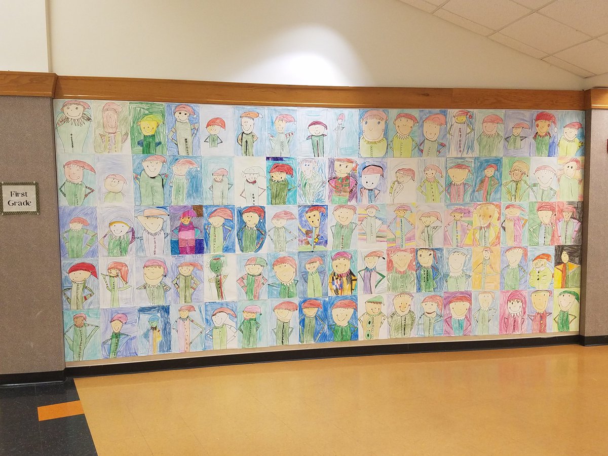 corparson's tweet photo. Also we have the artwork that was created on display in the cafeteria. #artistsinthemaking #christmasprogram2017 @NDaviessElem https://t.co/3kUrwrHRLR