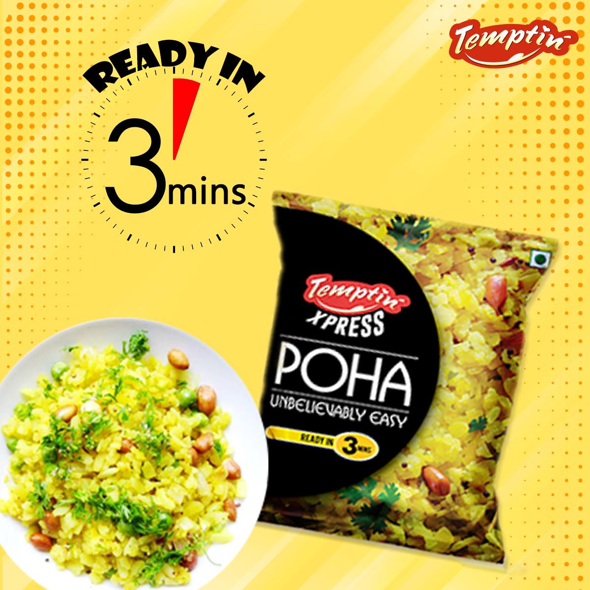 TemptinOfficial's tweet photo. Morning hunger pangs? Nutritious and unbelievably easy Temptin Express Poha is here. Simply ready in 3 minutes! Just add hot water!
#ReadytoEatPoha #ReadyPoha #Poha #BreakfastPoha #QuickPoha #InstantPoha #TasteMeinTwist #Temptin #IndianFood #Foodies https://t.co/E8cvXeaYax