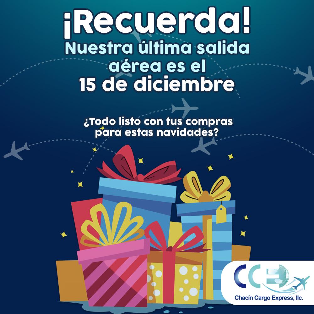 chacin_cargo's tweet photo. ¿Crees que no tienes tiempo de enviar tus compras? ¡Anímate con #ChacinCargoExpress puedes hacer tus envíos estas navidades, solo recuerda que nuestra última salida aérea sale este 15 de diciembre. https://t.co/gK8uHsevE6