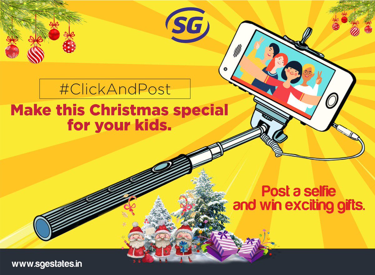 sgestatesltd's tweet photo. #ClickAndPost
It's time for #Christmas, let the fun begin!
Post a #selfie with your child on the social media & tag @sgestatesltd or post it in the comment section below after liking the page. and win #exciting prizes. Start clicking now!
#ChristmasTime #ChristmasGift #SGEstates https://t.co/uxIvbwuC3Y