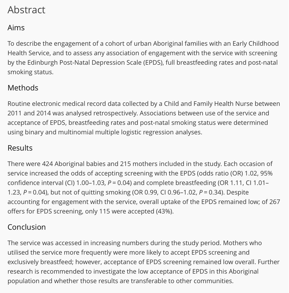 UNSWObGyn_Paeds's tweet image. Can a child and family health service improve early childhood health outcomes in an urban Aboriginal community? goo.gl/1Ag4p9 @zwi_karen @JPCHonline @UNSWnews @Sydney_Kids 
#healthservice #communitypaediatrics