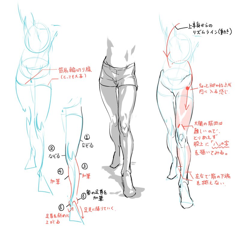 توییتر ピッポ 仲間安方 در توییتر ドローイング 稲妻型 のアタリと脚の描き方メモ 慣れは必要なんですけどやってることはめっちゃ簡単で 一気に描いて なぞって加筆してるだけです T Co Q2ptugpujg