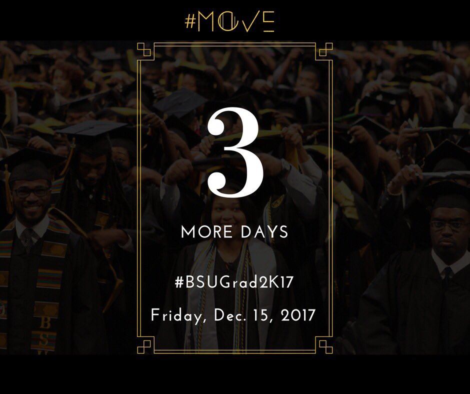 BSU_2018's tweet photo. 👀 oh yup! #SeniorSZN has finally arrived...Congratulations to the Graduating Class of 2017 #BSUGrad2k17 👨🏾‍🎓👩🏽‍🎓 #BSUPride 💛🖤 https://t.co/B8t1UPG31n