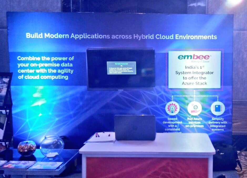 embeesoftware's tweet photo. All set for day 1 of #Microsoft 's 4 city Intelligent #Cloud Event series beginning with Mumbai followed by Hyd on 14th Blr on 19th & Delhi on 20th. Sign up for a free workshop on #AzureStack - https://t.co/OBWqUf7MO9
#EmbeeEvents #MicrosoftCloud https://t.co/Lx4nRxZ7w9