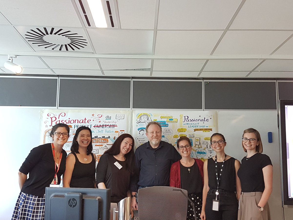 Our <a href="/DTA/">DTA</a> user researchers learning a lot about product leadership with <a href="/jeffpatton/">Jeff Patton</a> #ProdMgmt