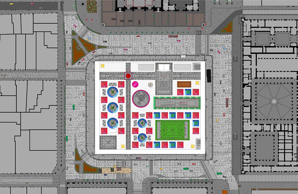 Arquine's tweet photo. Cuatro formas de ocupar el Zócalo de la Ciudad de México: finalistas #FICA2018 | https://t.co/cXNQv6sgfy  #Zeller&amp;Moye #Palma @APRDELESP #Vrtical https://t.co/D6y9HmO144