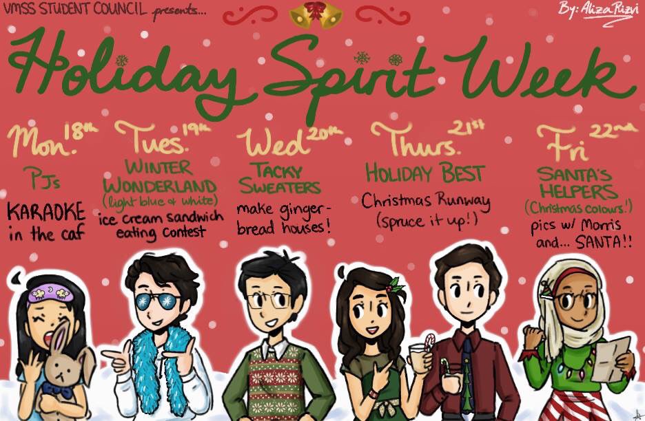 Hey stangs, get ready for our holiday spirit week which starts Monday!! 🎄❄️Have some holiday cheer by participating at lunch and dressing up for the festive days💙🎉 #StangGang