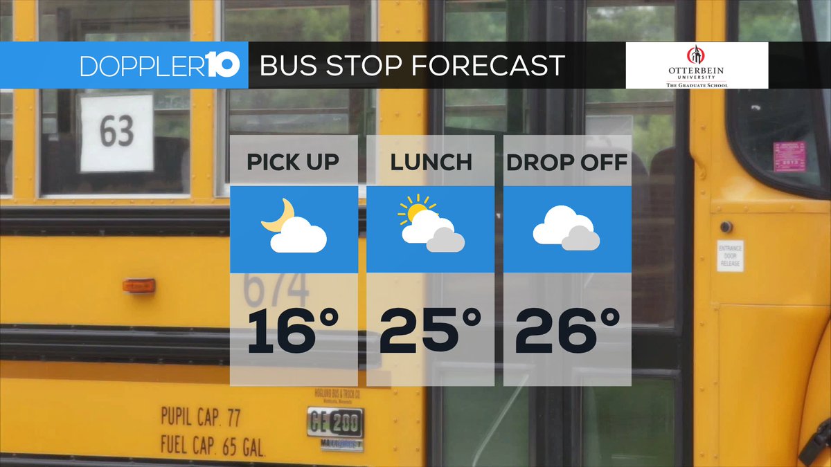 Chris10TV's tweet image. Here's a look at today's Bus Stop Forecast! Get the complete forecast at 10tv.com/weather and the latest radar at 10tv.com/interactive