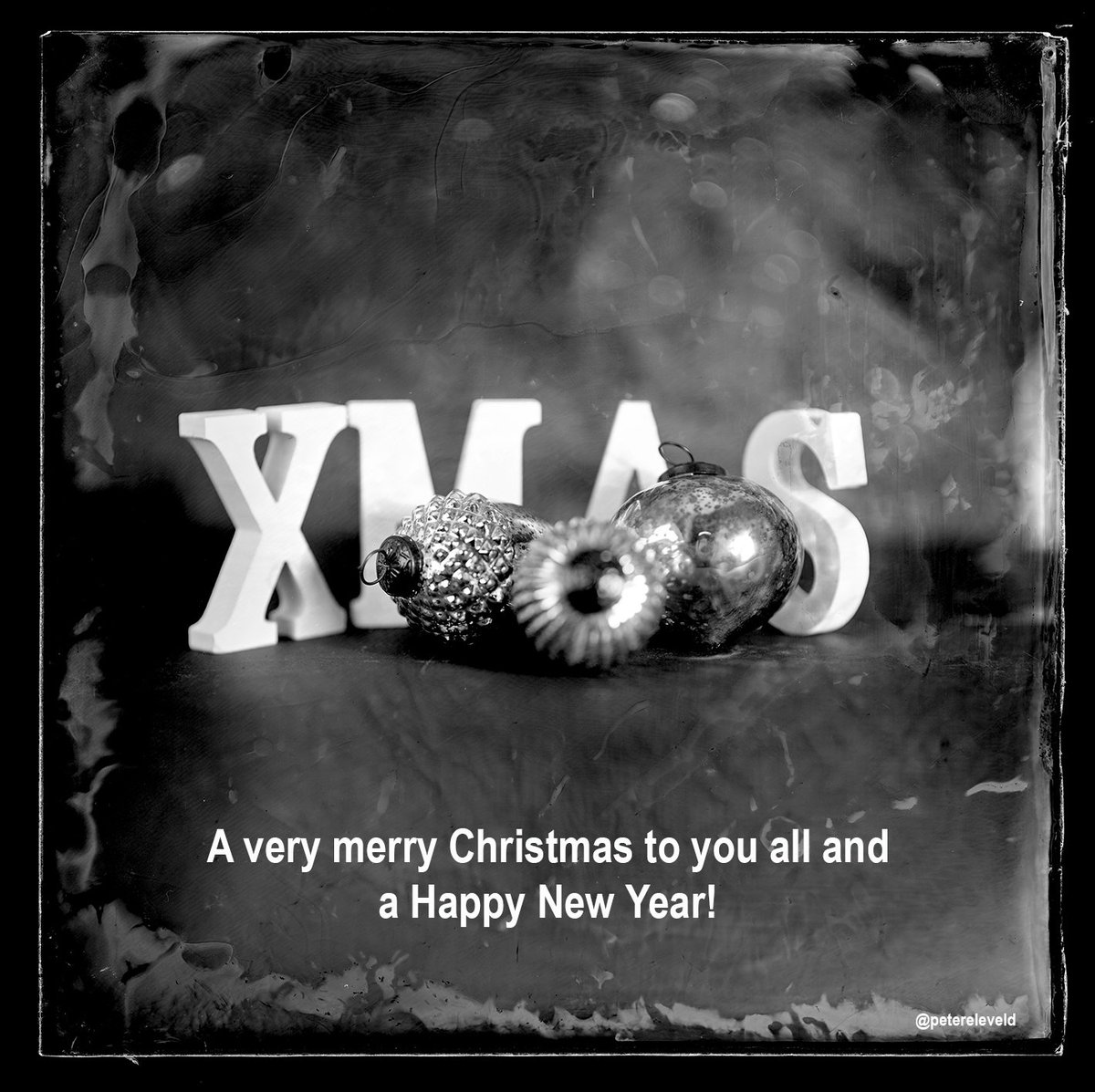 PolaroidFan's tweet photo. Wishing you all a Very Happy #Christmas and a Great New Year! #thankyou for following me! Shot taken on 18x18 glass #collodion #wetplate https://t.co/XnzLMNmxTk