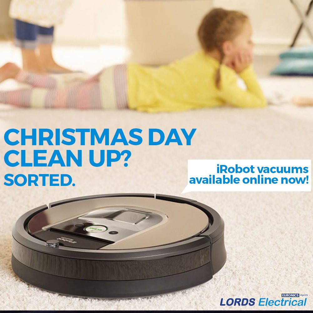 Christmas morning is all fun and games until you have to sweep up all the tiny bits of wrapping paper and packaging before your guests arrive! Why not give yourself more time to get ready and let the IRobot vacuum clean up for you! Visit lords-electrical.co.uk/floorcare/robo…