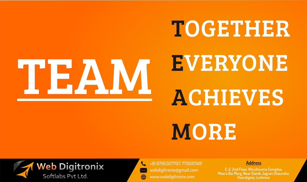 webdigitronix's tweet photo. TeamWork Makes The DreamWork!

#TeamWork #Dreamwork #Team #Success #WorkingTogether #Bonding #GreatTeamWork #MakesdDream https://t.co/UKUqV3kJuV