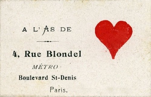ERlKAHANSON's tweet photo. Calling cards of Parisian Prostitutes, 1925-35. https://t.co/NI1y0SMHUk