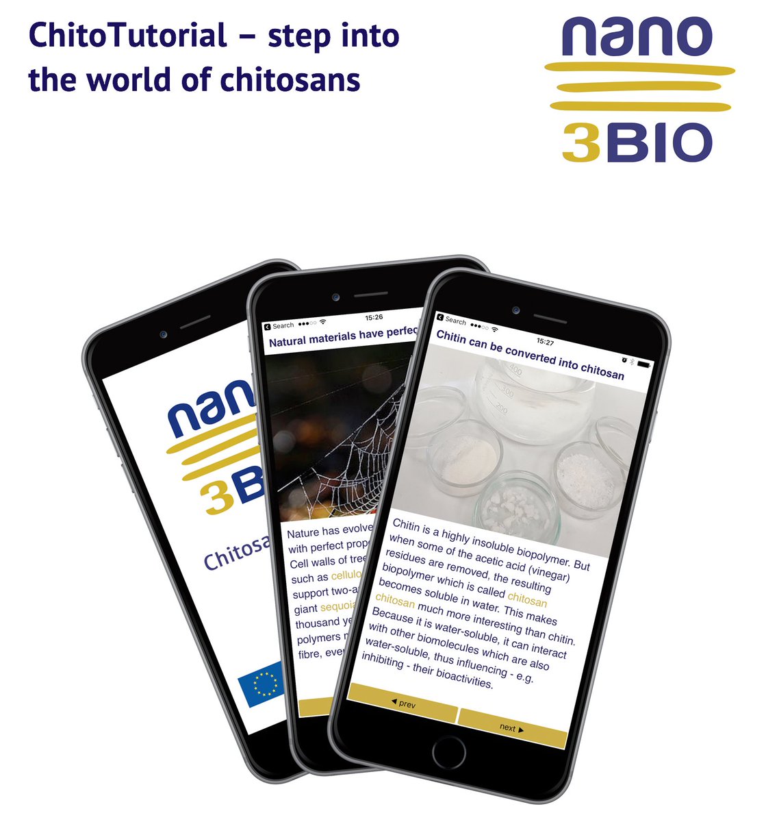 Nano3Bio's tweet image. All about the ChitoTutorial App: nano3bio.eu/smartphone-app…