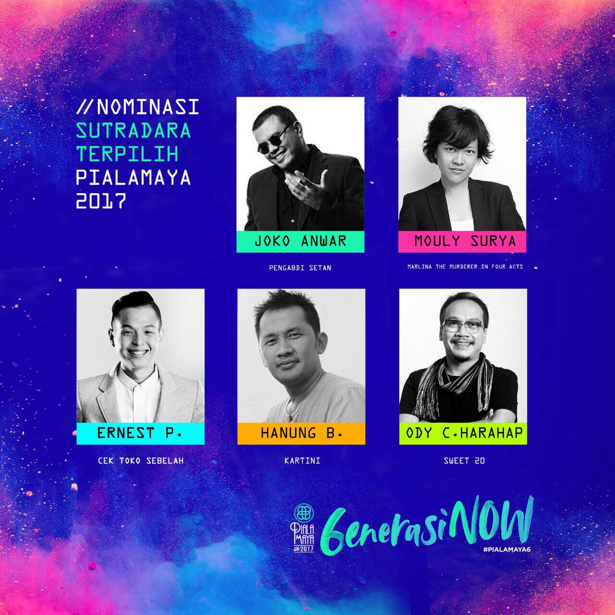 Siapakah Sutradara Terpilih #PIALAMAYA6 tahun ini? ✨

ReTweet dan langsung mention nominasi pilihan kamu sebagai bentuk dukungan! #6enerasiNOW