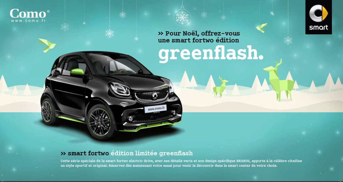 ComoSmart's tweet photo. Pour les fêtes, le Père 🎅🏽 passe à l’électrique ⚡️ et vous?
Be smart, Be Greenflash!
Como smart ED Édition Limitée
https://t.co/5rORiyrv32
#Como #Comosmart #smartED #LimitedEdition #Paris https://t.co/bxkchtNqkC