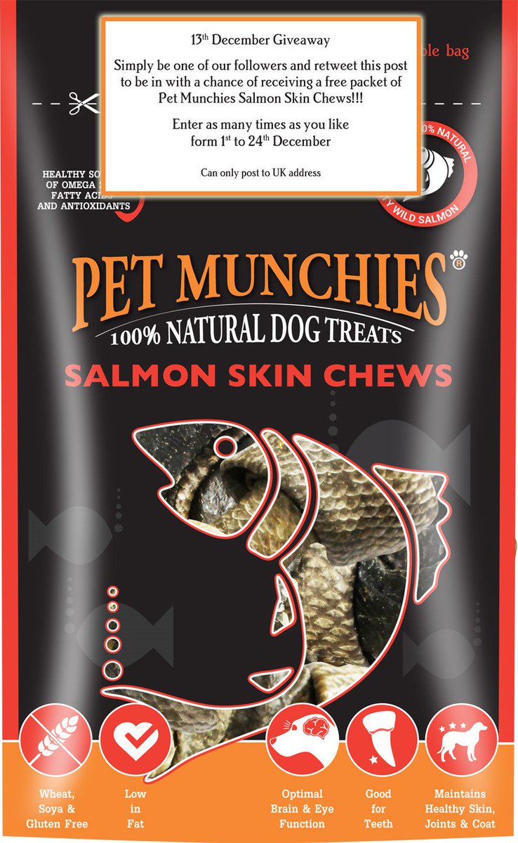 PetMunchies's tweet image. #PetMunchies #AdventCalendar #dog #giveaway #win #salmon #treats
 #dogtreats everyday 13th-24th Dec Follow &amp;amp; RT daily 2 enter #dogsoftwitter #dogs #fish #dogchew