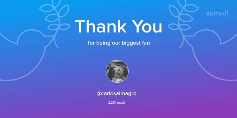 Our biggest fans this week: <a href="/carlesalmagro/">Carles Almagro</a>. Thank you! via sumall.com/thankyou?utm_s…