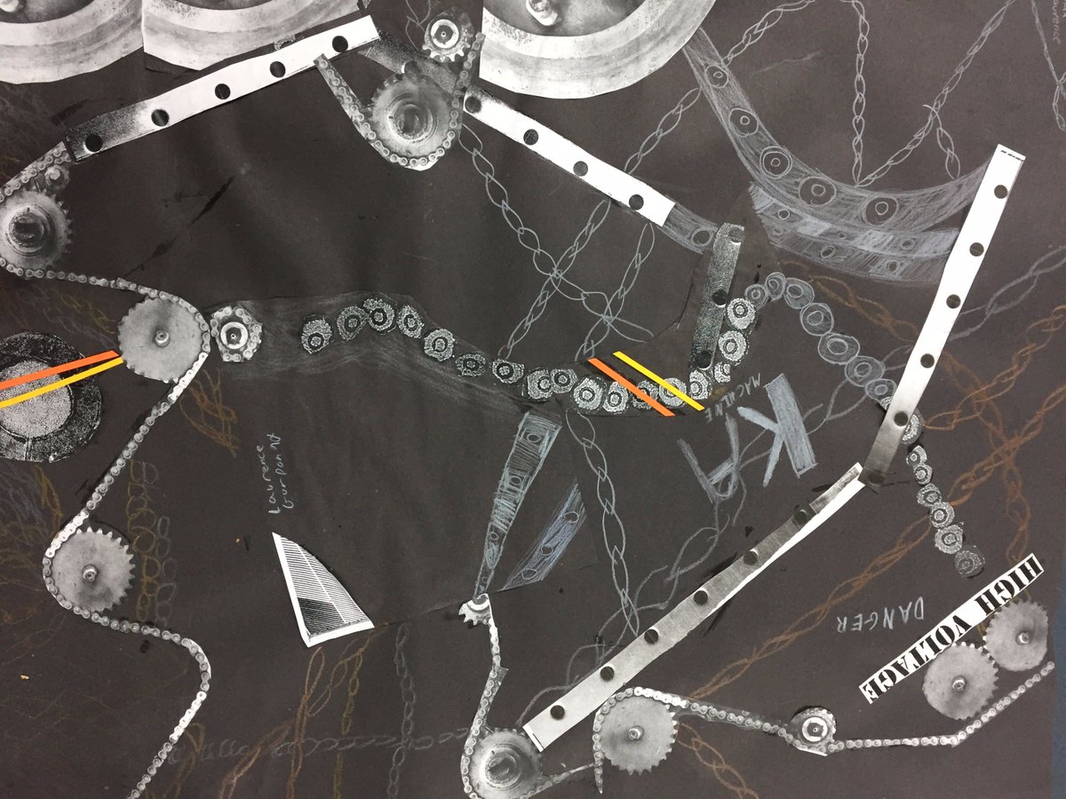 Amaia_Movie's tweet photo. Year 9 collaborative Machine collages. #KeyStage3Art #Year9Art https://t.co/t5vT0ohj8b