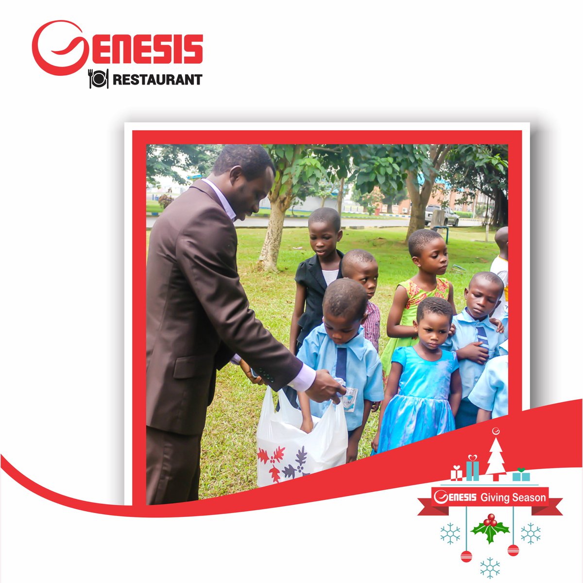 GenesisQSR's tweet photo. GENESISGIVING SEASON! ππππ
Share some love by giving a Genesis product to someone this seasonπ
#genesisgivingseason #seasonal #christmasseason #december #nigeria #genesisresturant #discovergenesis https://t.co/gKopxtO2C7