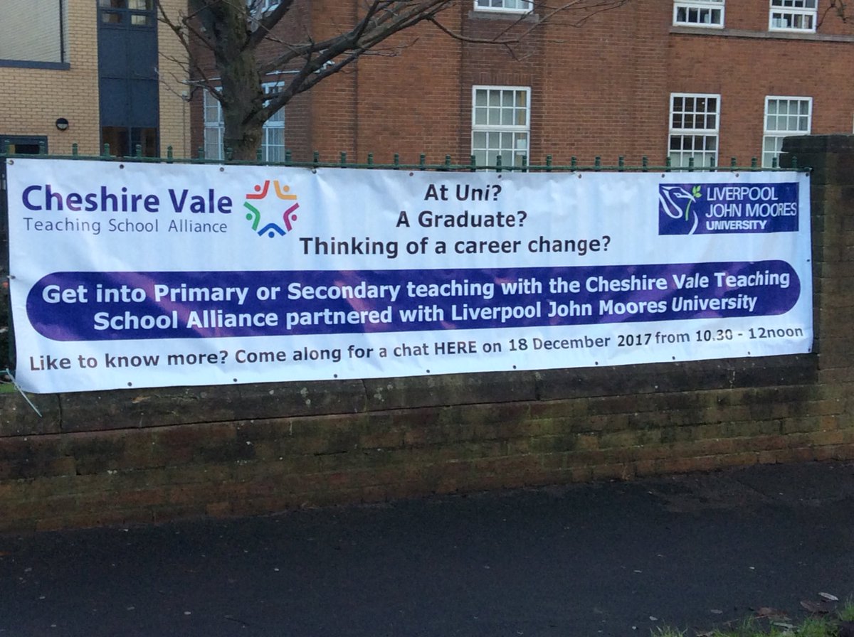 Looking forward to welcoming anyone interested in a career in primary or secondary teaching here <a href="/helsbyhigh/">Helsby High School</a> 10.30 am next Mon 18th Dec for coffee, cake &amp; chat about the training offered with <a href="/cheshirevaletsa/">Cheshire Vale TSA</a> <a href="/LJMU/">Liverpool John Moores University</a> &amp; our partner schools <a href="/getintoteaching/">Teaching</a>