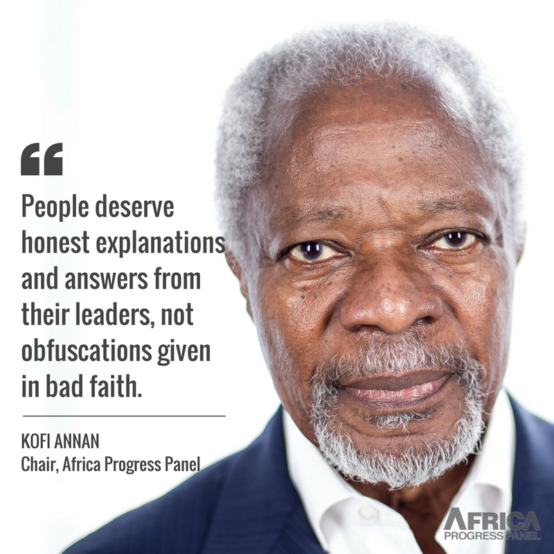 People deserve #honest explanations, says Panel Chair <a href="/KofiAnnan/">Kofi Annan</a>