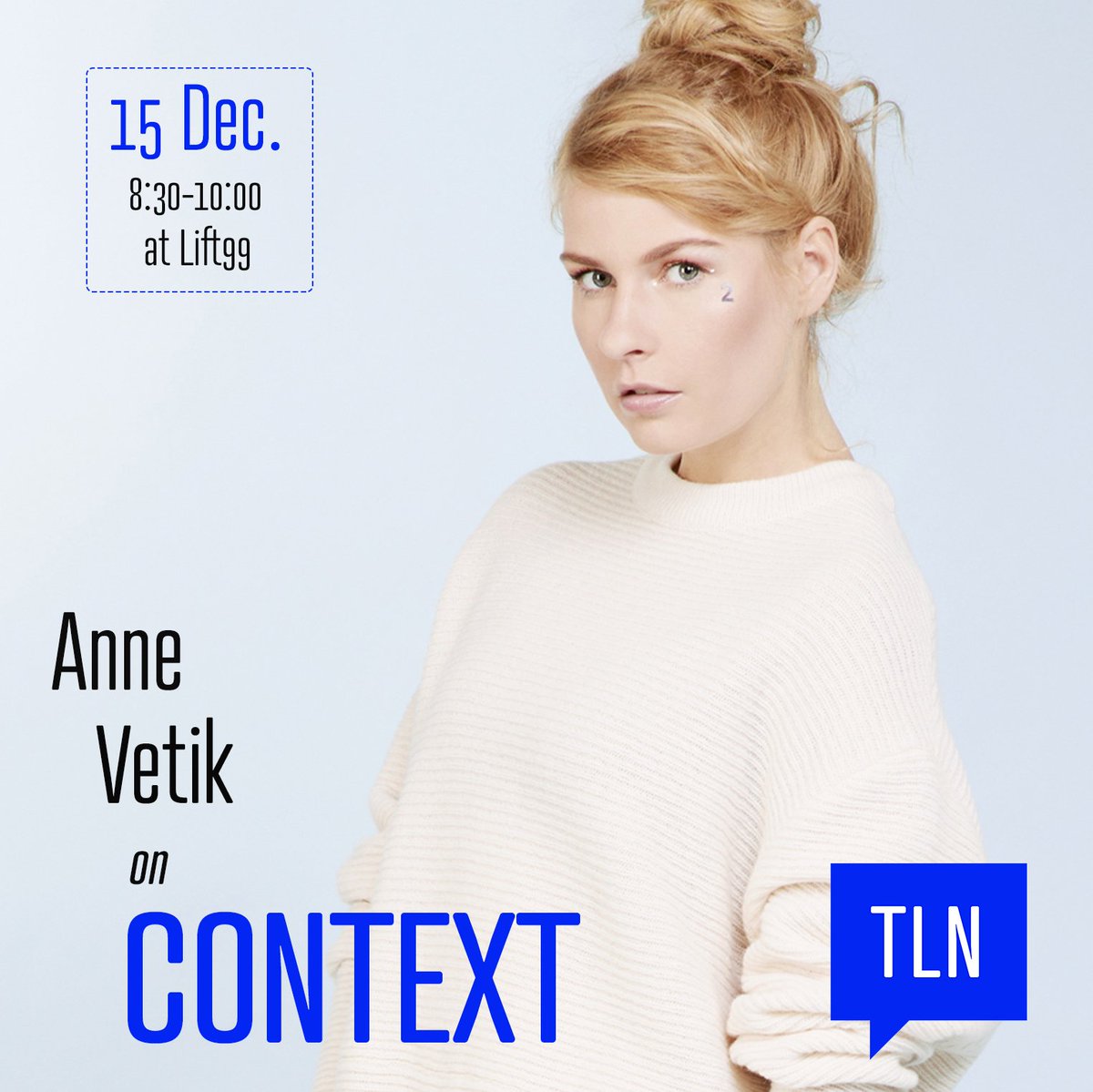 In December we are talking about #cmcontext. Our morning speaker will be Anne Vetik - a fashion and art critiс and a creative director. Anne has studied Art History at the Estonian Academy of Arts and anthropology at Tallinn University.

#creativemornings #cmtln
