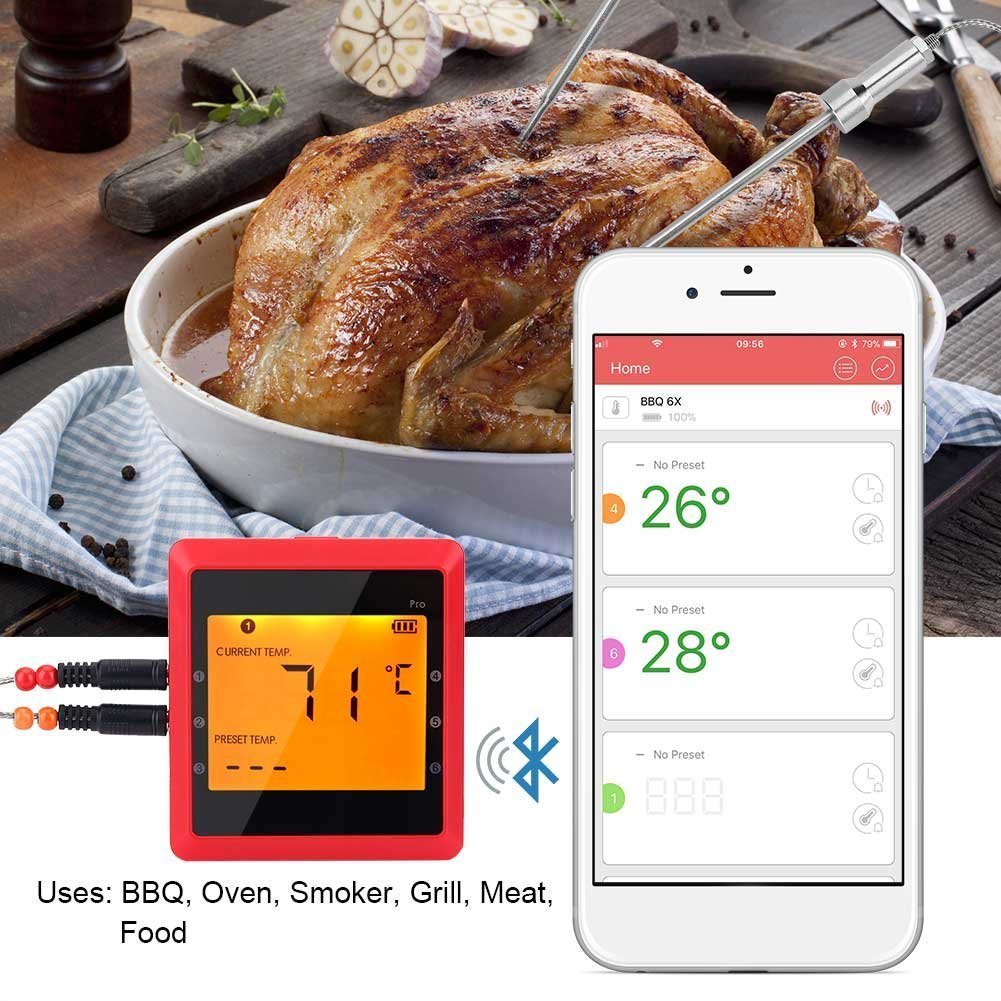 Alice_WeTest's tweet image. Digital Meat Thermometer, Bluetooth Wireless Cooking Thermometer 6 Probes Food Thermometer