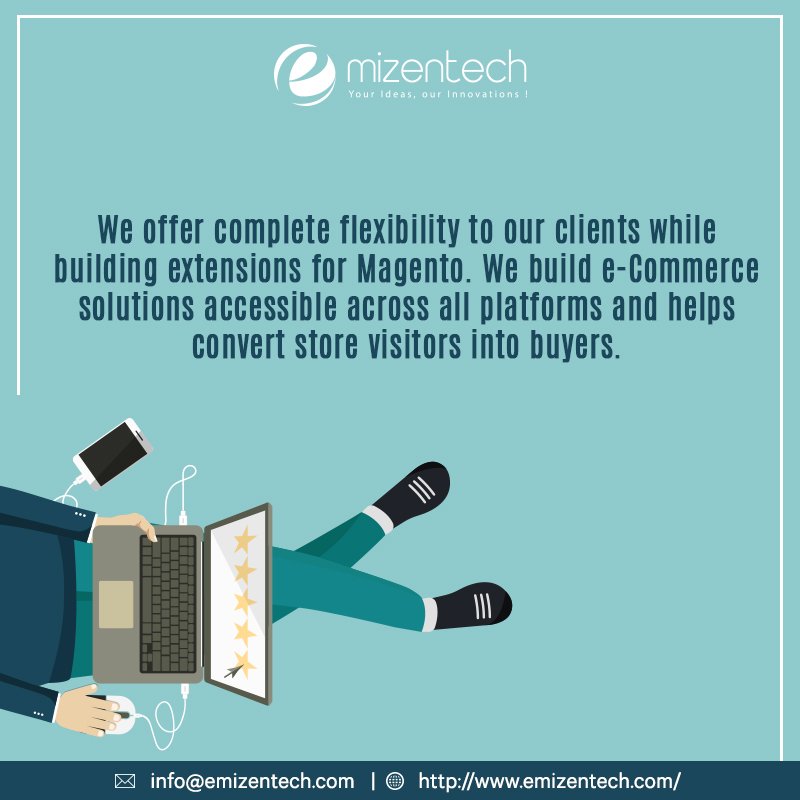 EmizenTech's tweet image. Get Magento2 Extension Development done by our experts and see the growth. 
Get the details here : buff.ly/2Azznxd
#MagentoExtensions #Magento2Extensions #Magento2ExtensionsDevelopment #MagentoExtensionsDevelopmentCompany