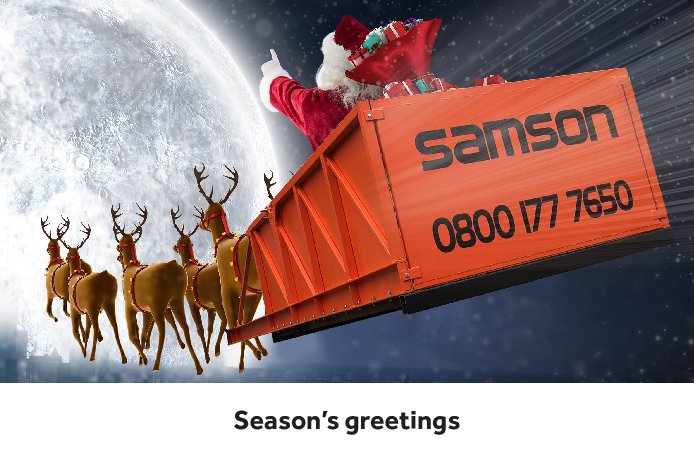 Samson Equipment would like to thank all of our customers, suppliers,  friends and colleagues for their support in 2017.  We wish you all a merry Christmas and a prosperous new year!

Our Xmas shut down dates are from the 22.12.2017 to 02.01.2018  We hope you enjoy your break!